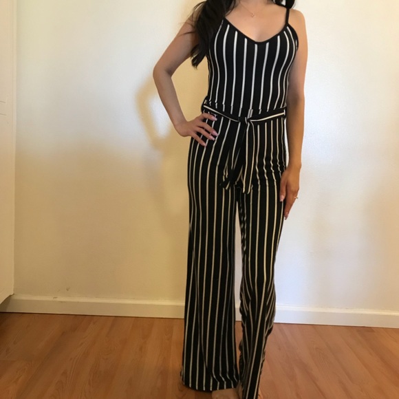 •RESTOCKED• Striped Tie Waist Jumpsuit - Picture 6 of 8